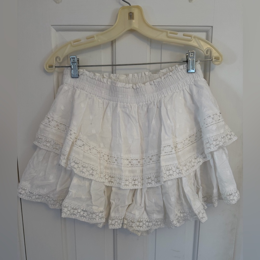 American Eagle Outfitters Lace Tiered Mini Skirt